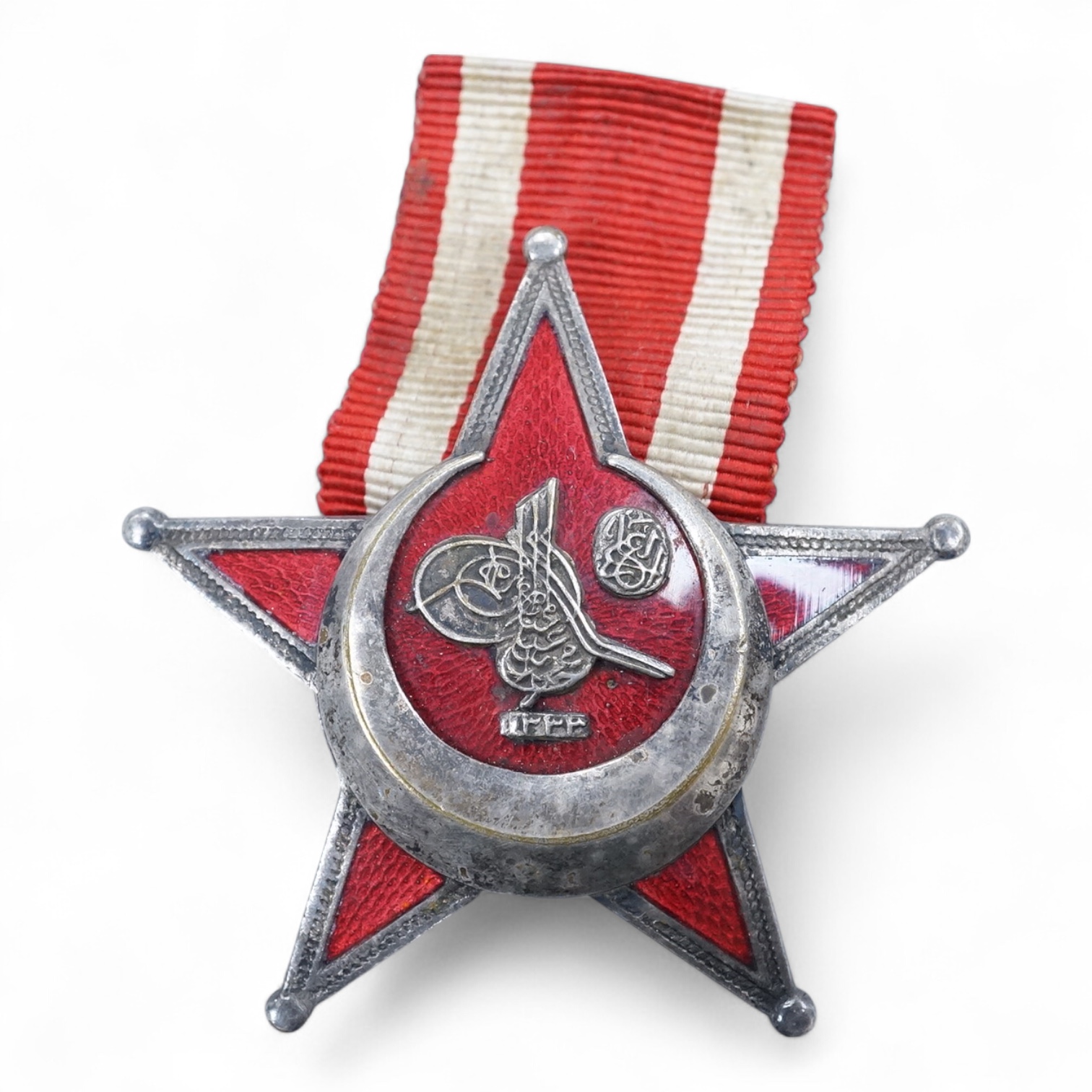 A First World War Ottoman Gallipoli star, with enamel face, stamped BB&Co.